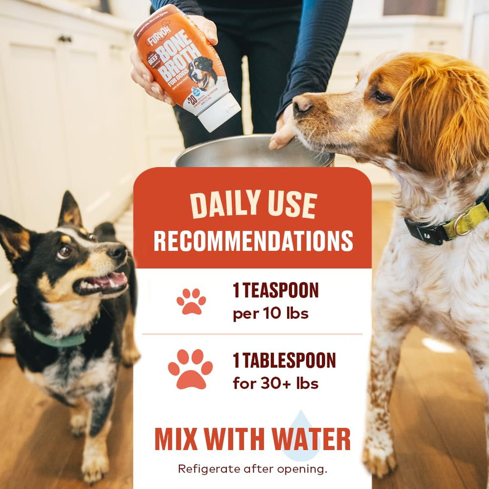 Furvor dog bone broth serving in bowl emphasizes joint support and nutrition.