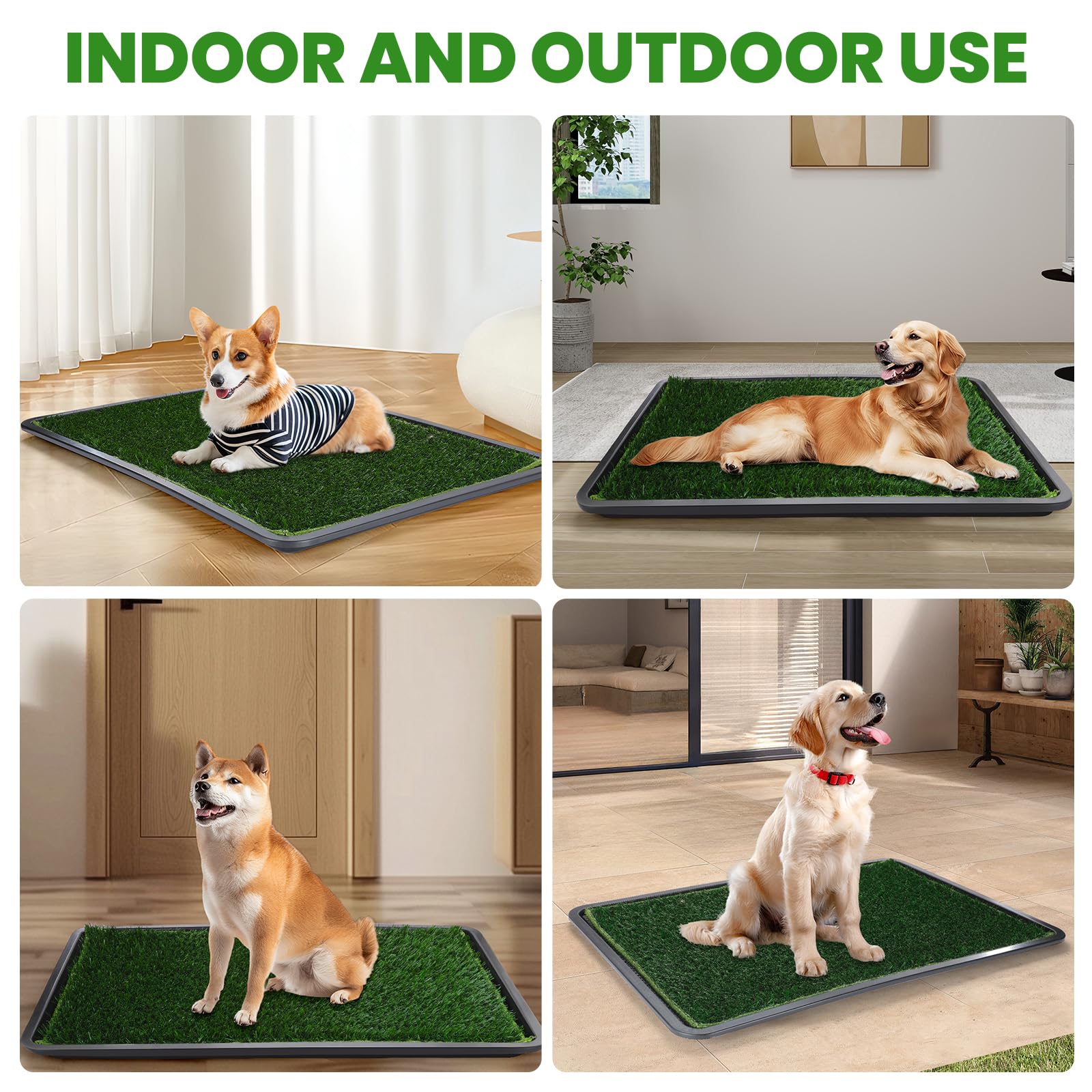 FURWEY portable dog patio potty fits indoors or on patios for convenience.