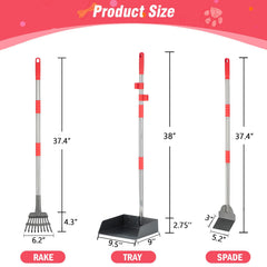 FUSBUNTY pooper scooper with 38-inch handle to stay upright during cleanup