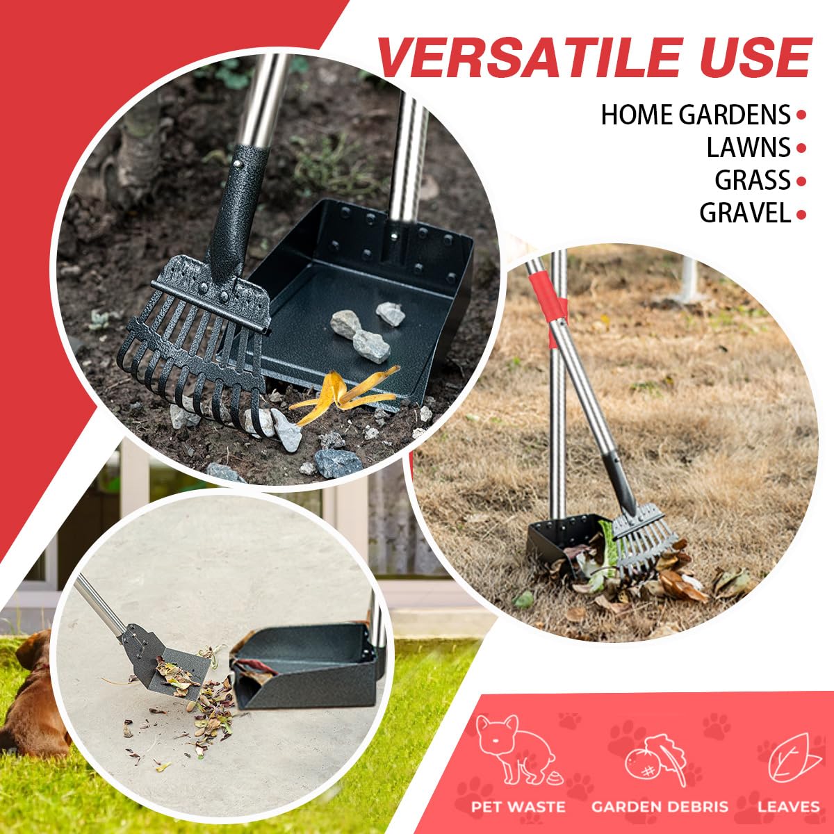 FUSBUNTY Durable outdoor tool for dog waste removal in yards