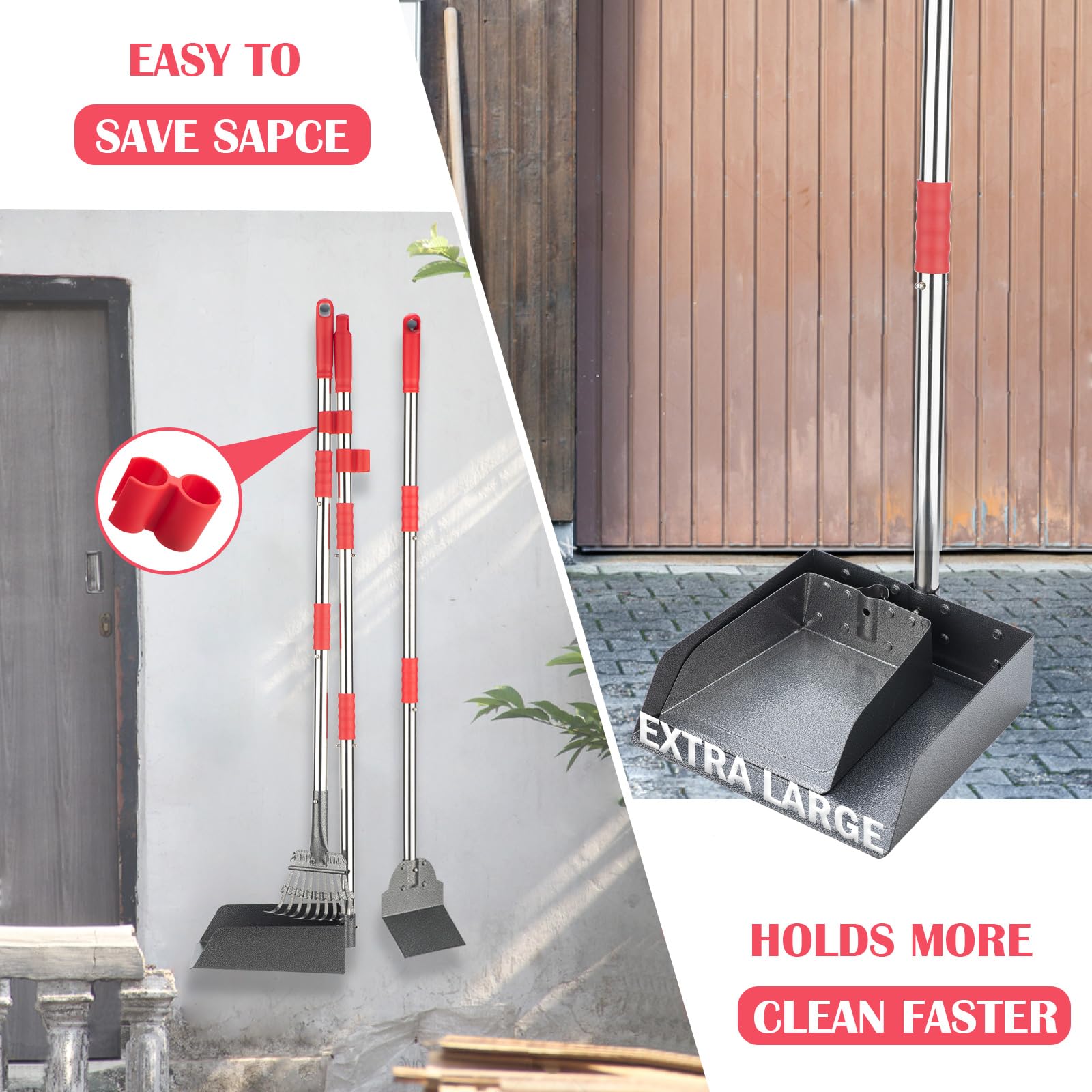 FUSBUNTY stainless steel rake and tray resist outdoor rust for lasting use