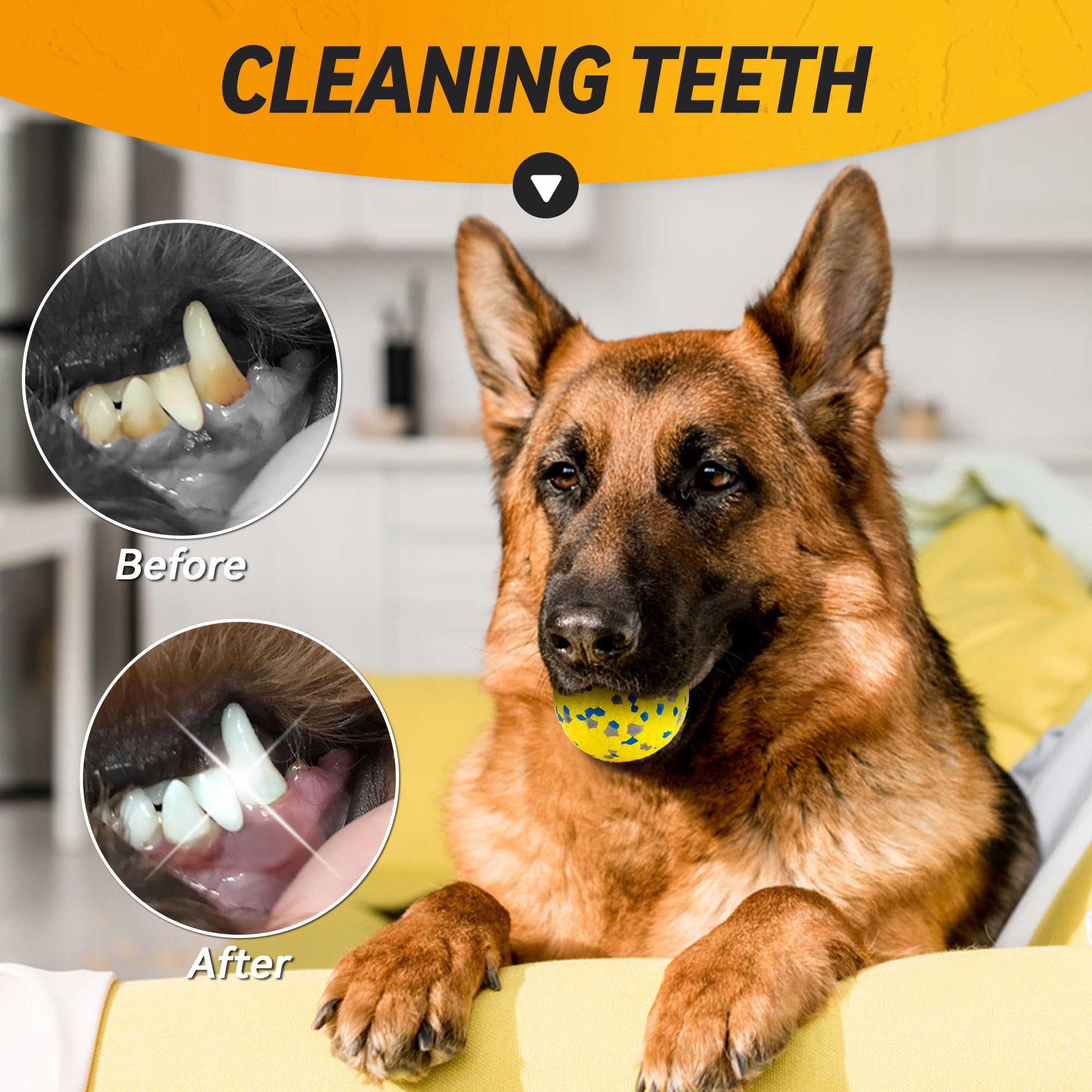 FUSOTO dog ball yellow color-contrast design aids quick targeting and interaction.