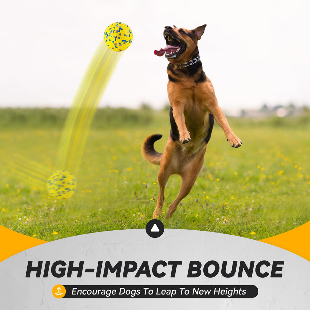 FUSOTO dog ball yellow side view highlights durable E-TPU construction for active chewers.