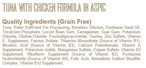 Fussie Cat tuna with chicken can; high-protein daily meal option.