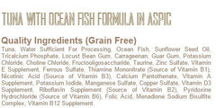 Fussie Cat tuna with salmon can; appealing daily flavor rotation.