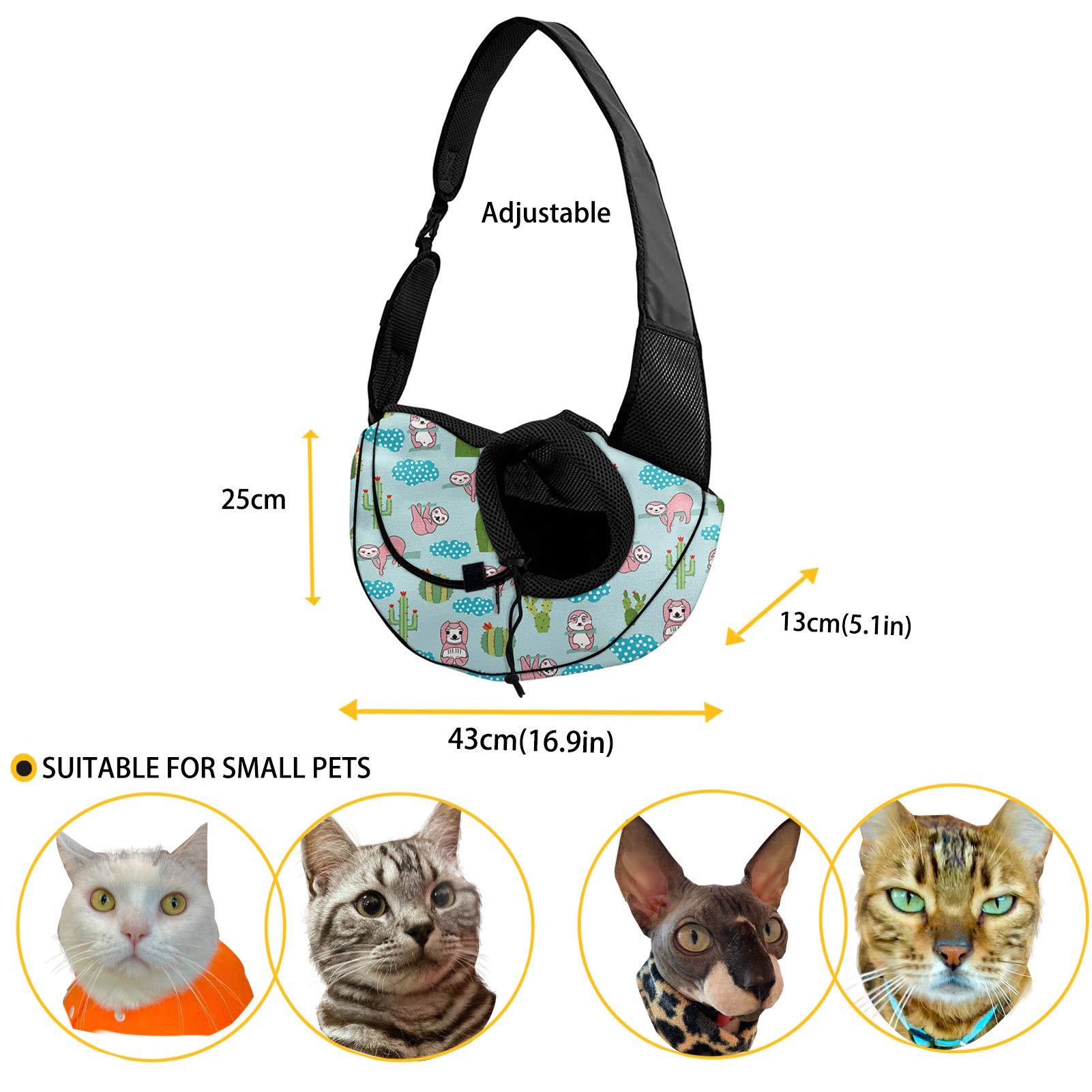 FUSURIRE cow print sling breathable mesh panels provide airflow during walks