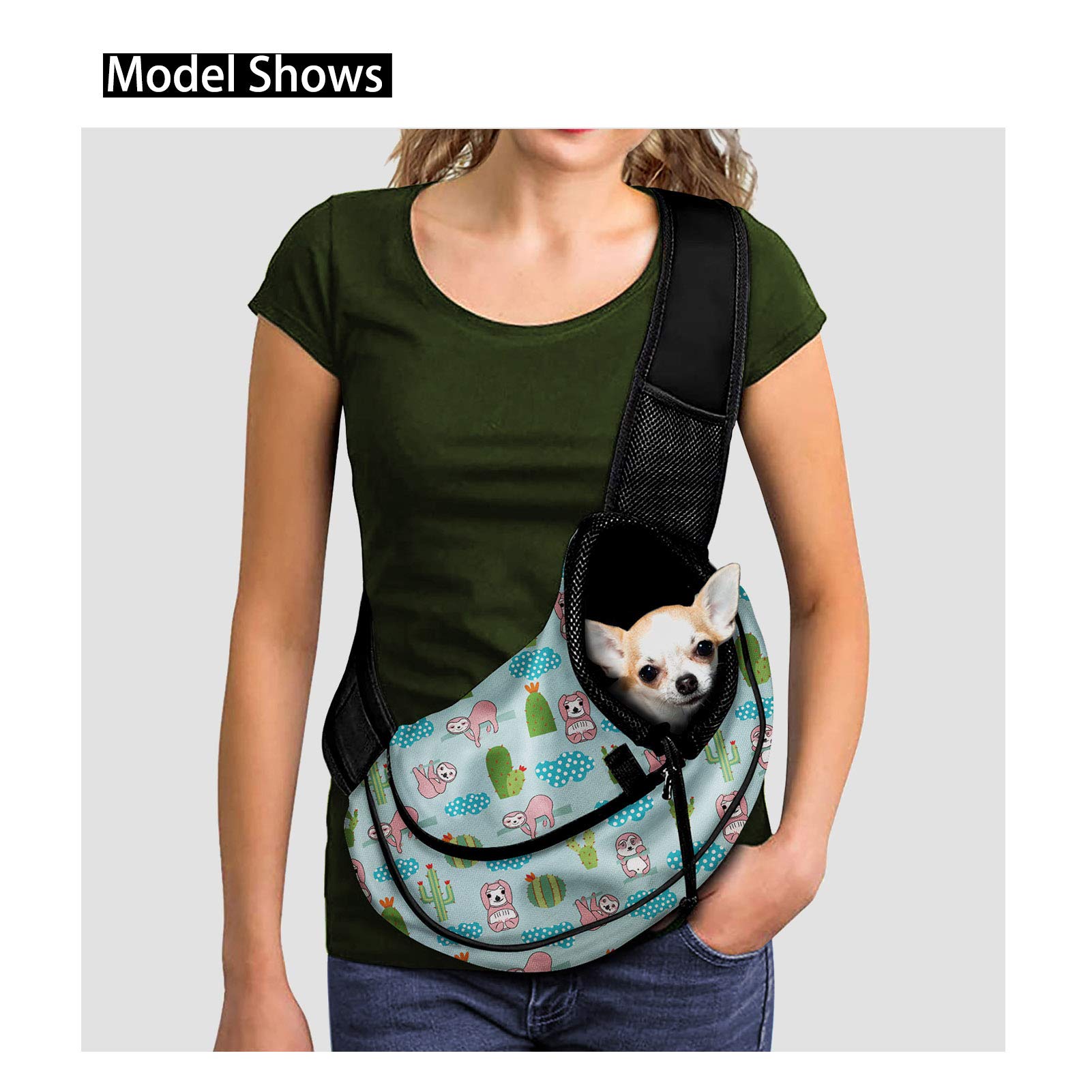 FUSURIRE cow print sling closeup buckle reinforces safety during trips