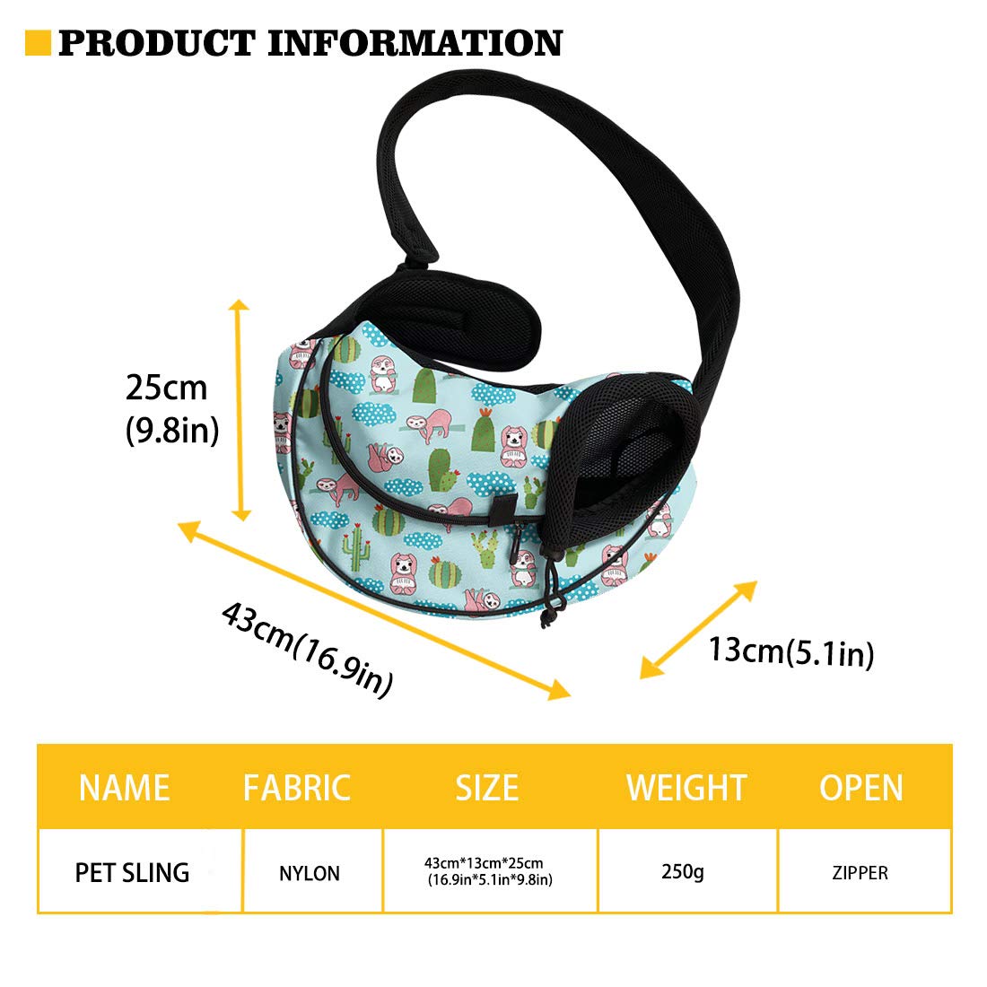 FUSURIRE cow print sling zipper lock prevents escapes during outings