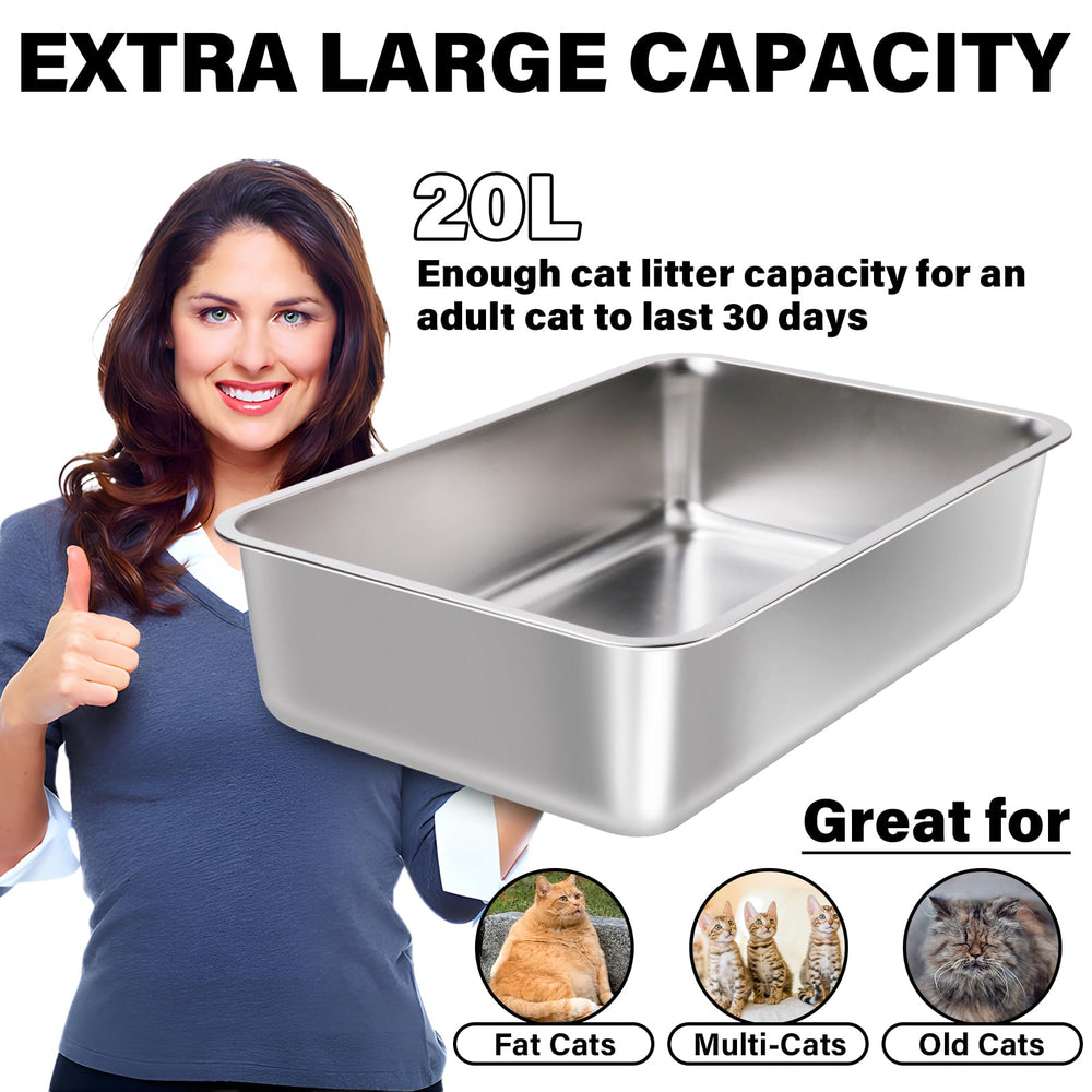 FUTAM stainless steel litter box emphasizes odor resistance and long-lasting freshness