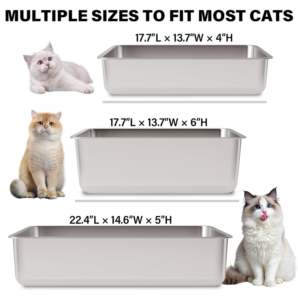 FUTAM stainless steel litter box suitable for rabbits and other small pets.