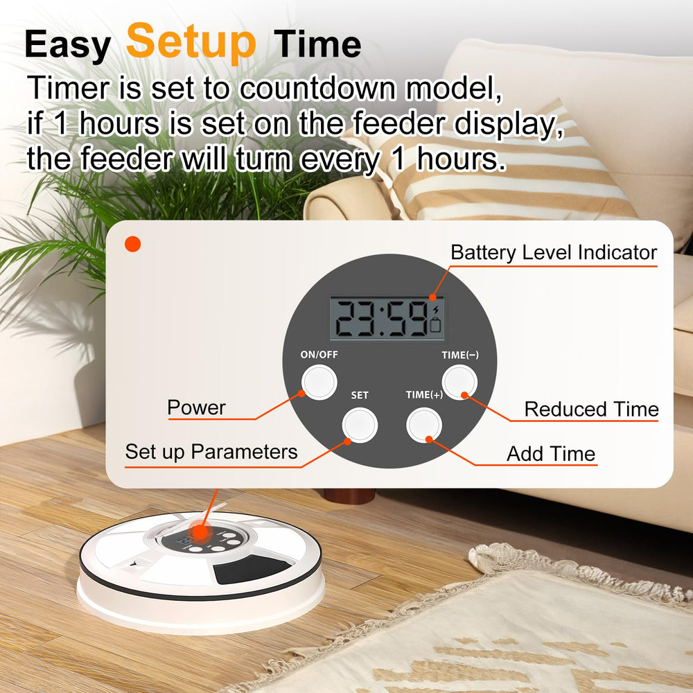 Fuxopo automatic cat feeder musical reminder demonstrates gentle wake-up cue for meals