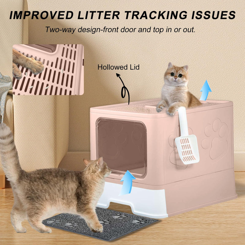 Fuxopo Upgrade Portable Litter Box dual-entry mode offers versatility for cats.