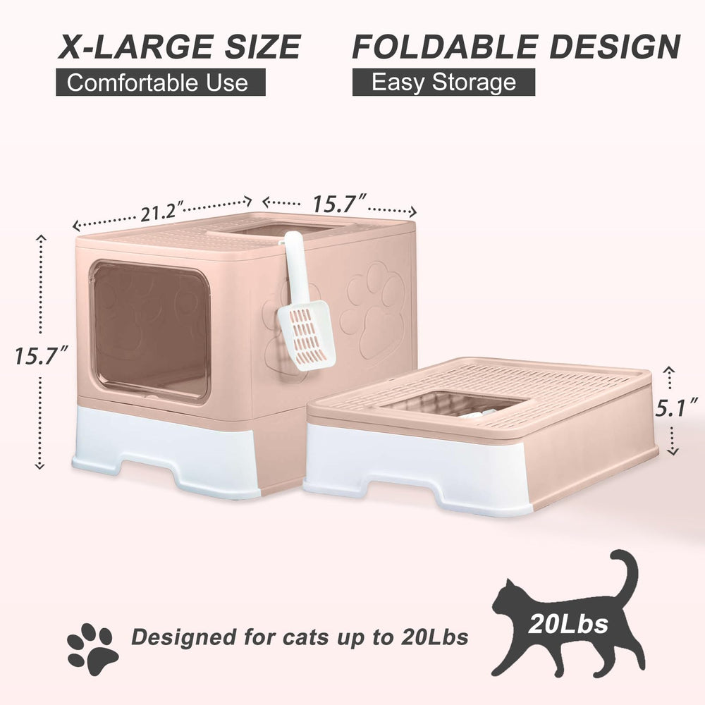 Fuxopo Upgrade Portable Litter Box durable construction withstands daily use.