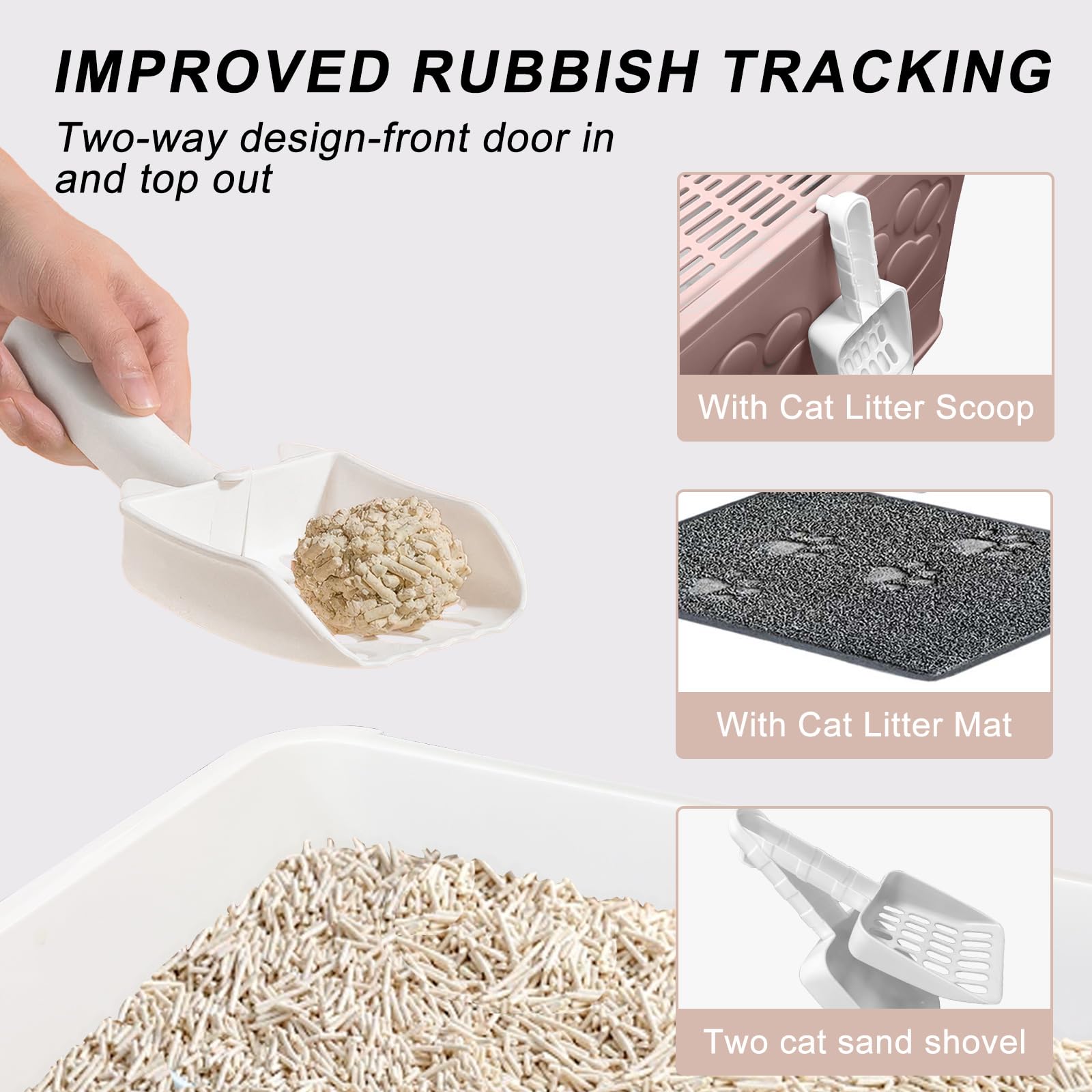 Fuxopo Upgrade Portable Litter Box easy cleaning sliding tray for quick maintenance.