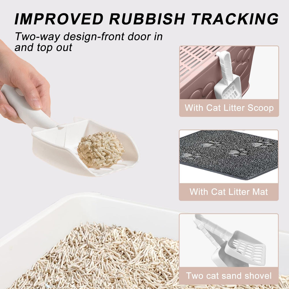 Fuxopo Upgrade Portable Litter Box easy cleaning sliding tray for quick maintenance.