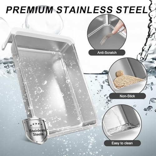 Fuxopo Upgrade Portable Litter Box lid-and-mat grey, for containment and easy cleanup.