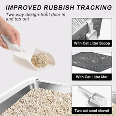 Fuxopo Upgrade Portable Litter Box top-entry view showing lid for cleaner floors.