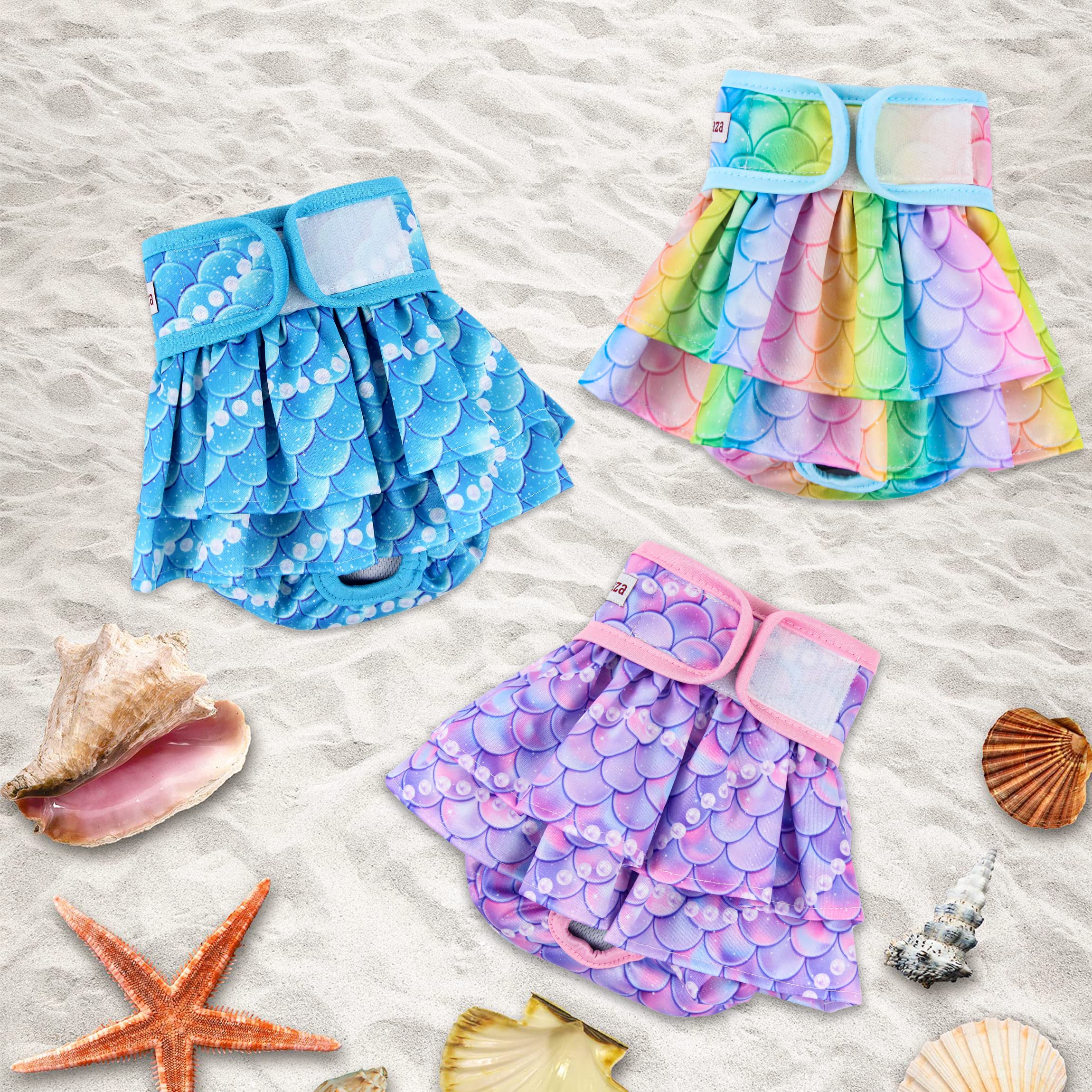 Fuz Bigaza washable dog diaper shows leak-proof exterior with super absorbent pad for accidents