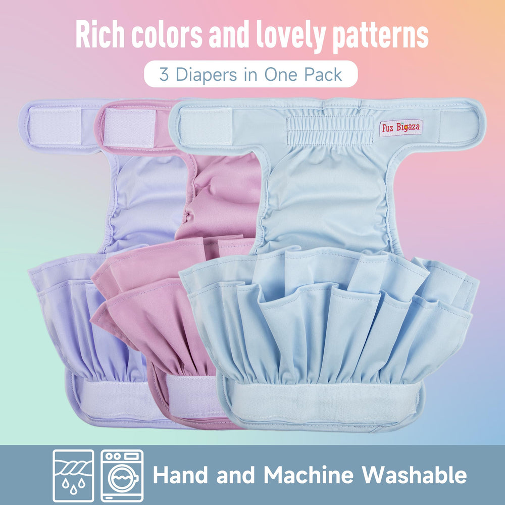 Fuz Bigaza washable diapers with bird-eye mesh lining for skin comfort.