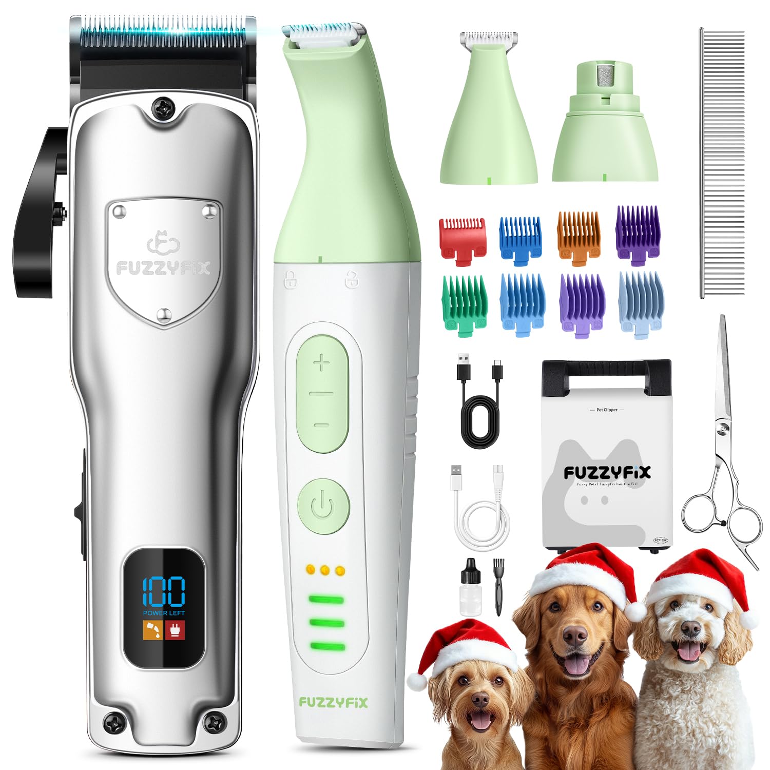 FuzzyFix cordless clippers glide smoothly for stress-free grooming on thick coats.