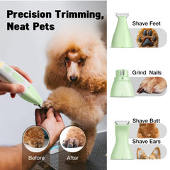 FuzzyFix guide-combs tailor coat lengths for versatile trimming options.