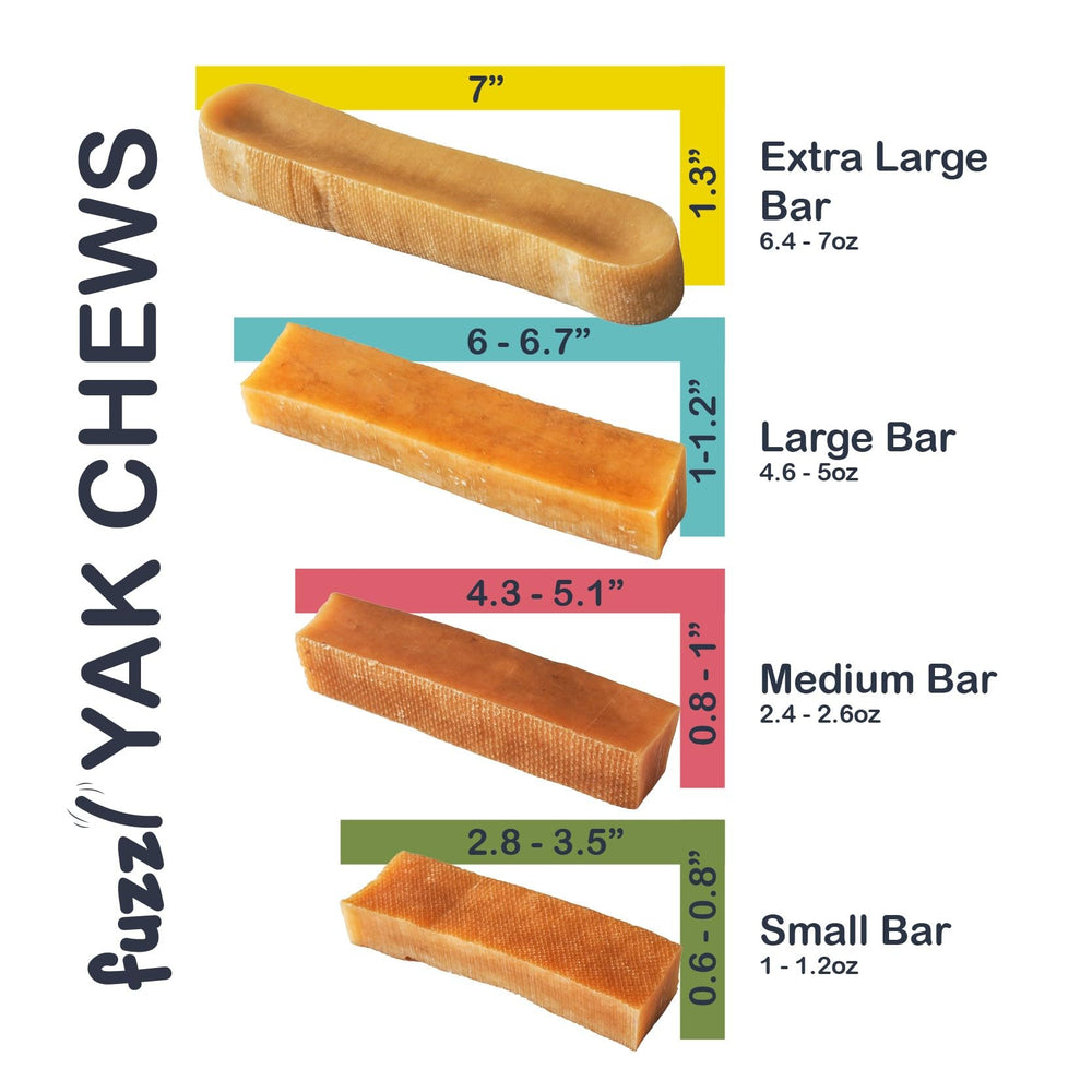 Fuzzl packaging for Yak Cheese Himalayan Chew, ingredients and care tips.