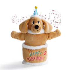 Fuzzwoof Birthday Cake Dog Toy front view for playful birthday celebrations