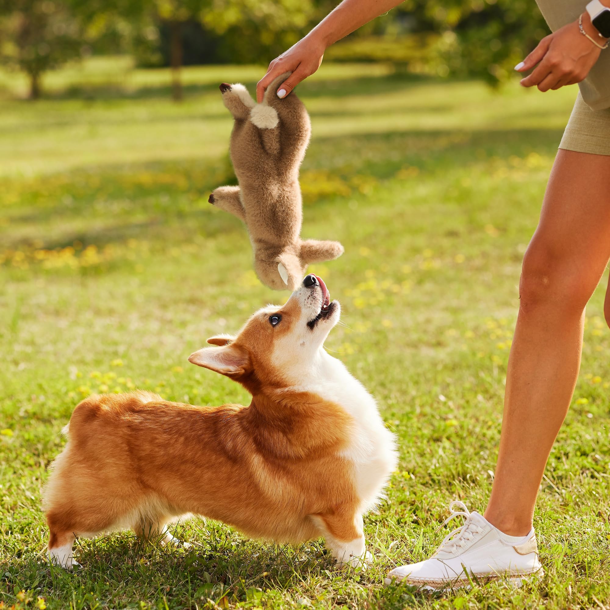 Fuzzwoof Machine-washable plush toy ready for easy cleanup after muddy adventures.