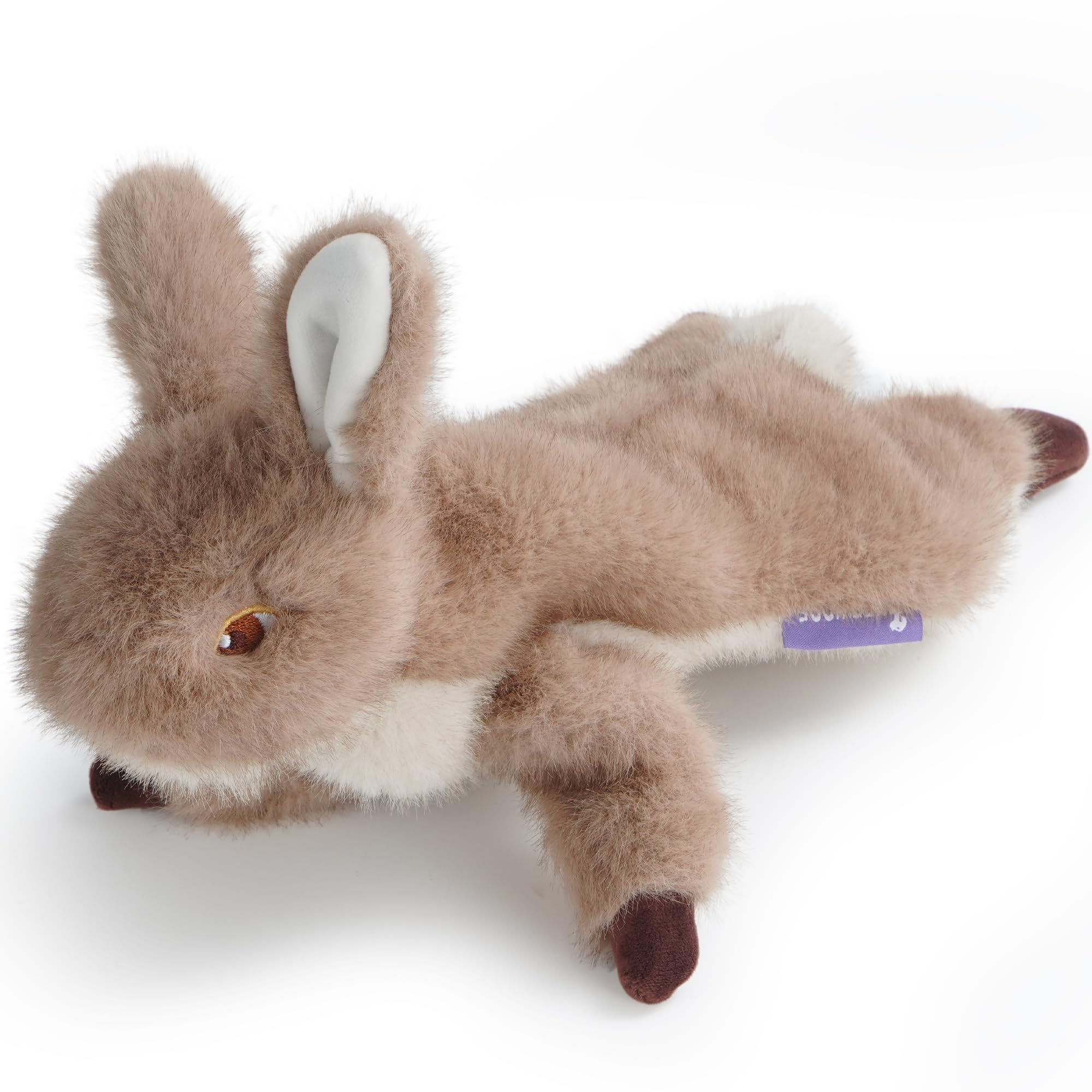 Fuzzwoof No-Stuffing Bunny Squeaky Toy front view for safe chewing and interactive play.
