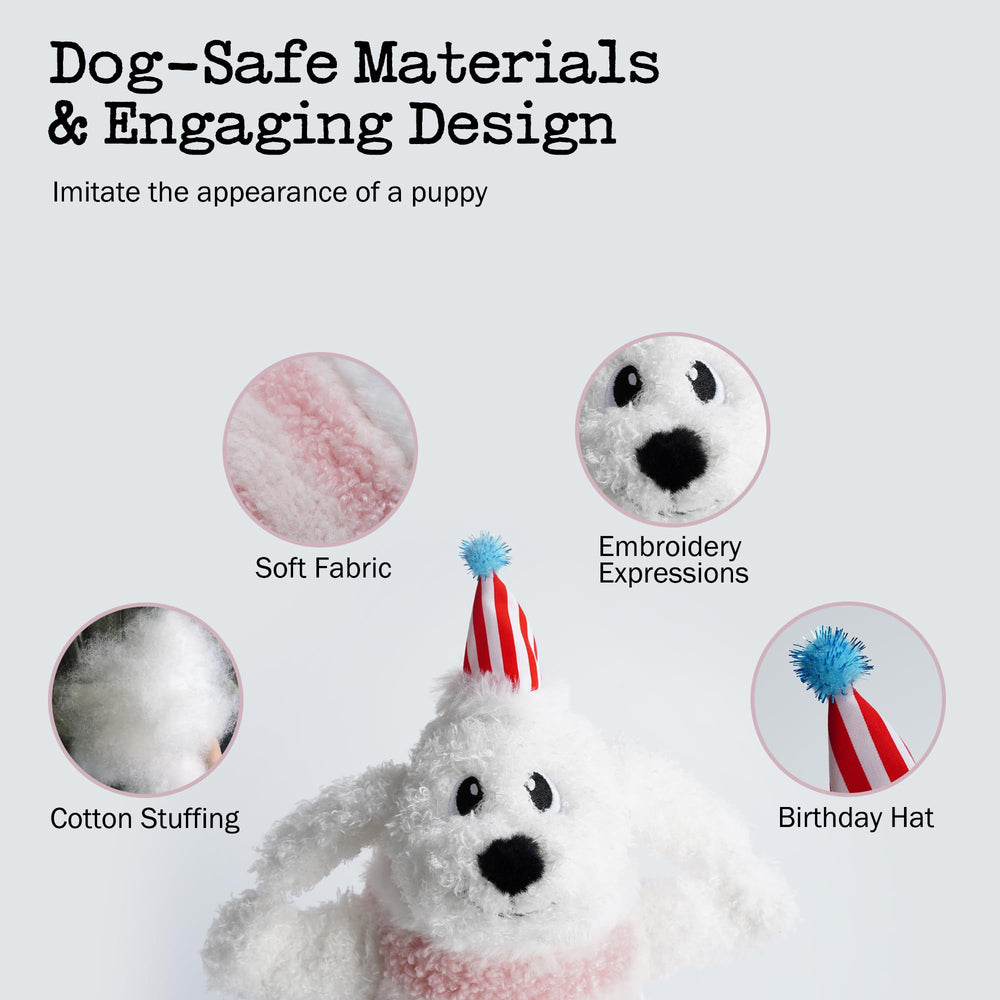 Fuzzwoof Plush Dog Toy with soft odorless material for safe cuddling.