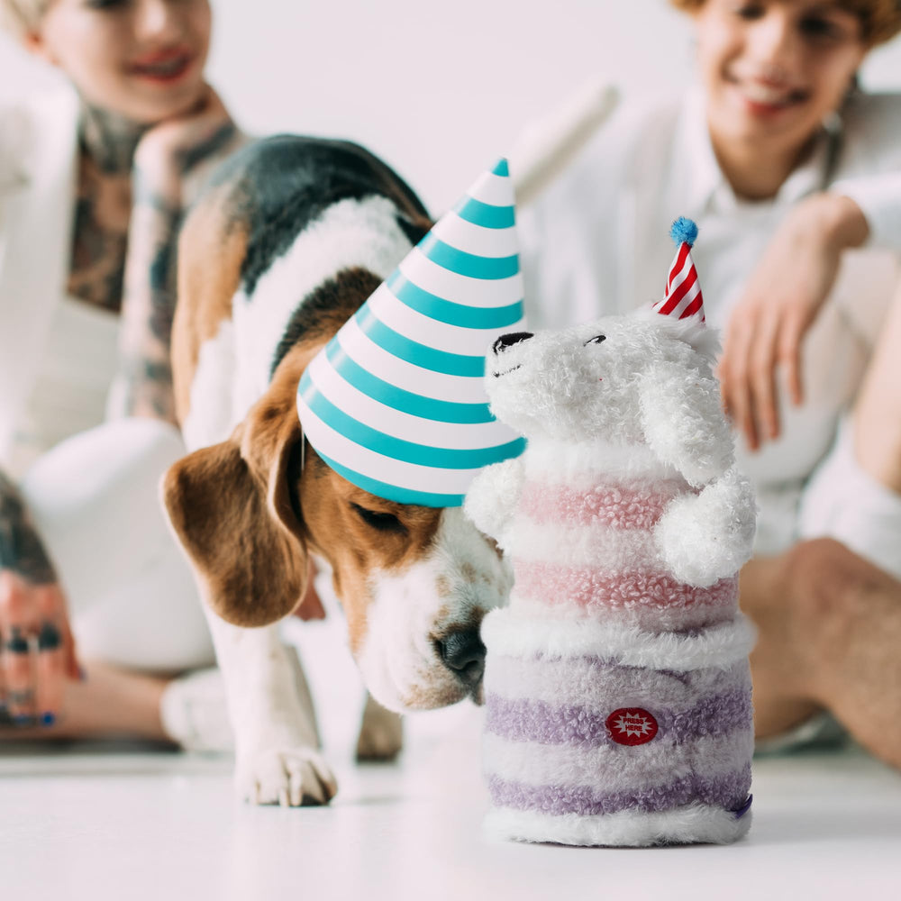 Fuzzwoof Safe Plush Dog Toy designed for supervised play.