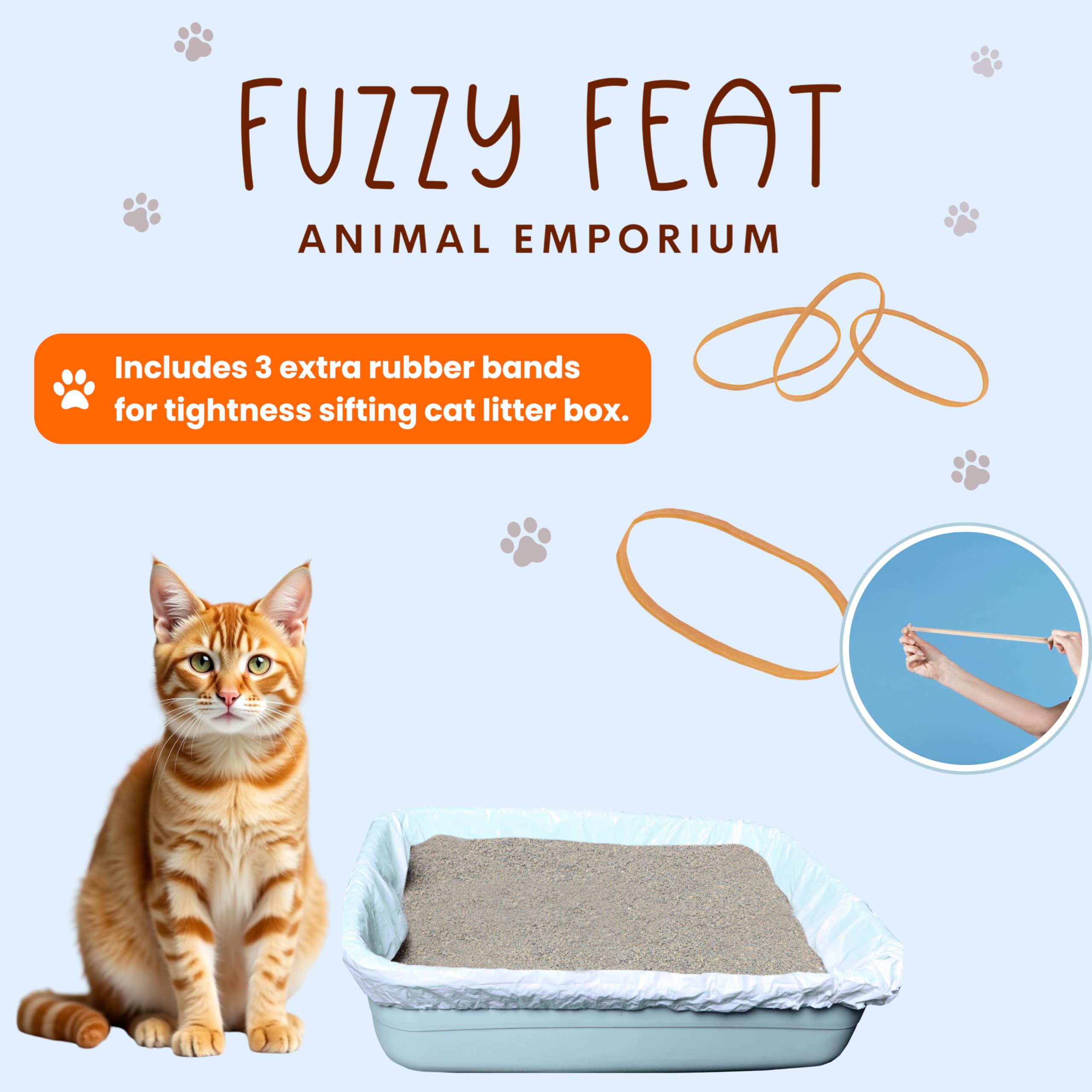 Fuzzy Feat 30x16-inch liner in use provides full box coverage.