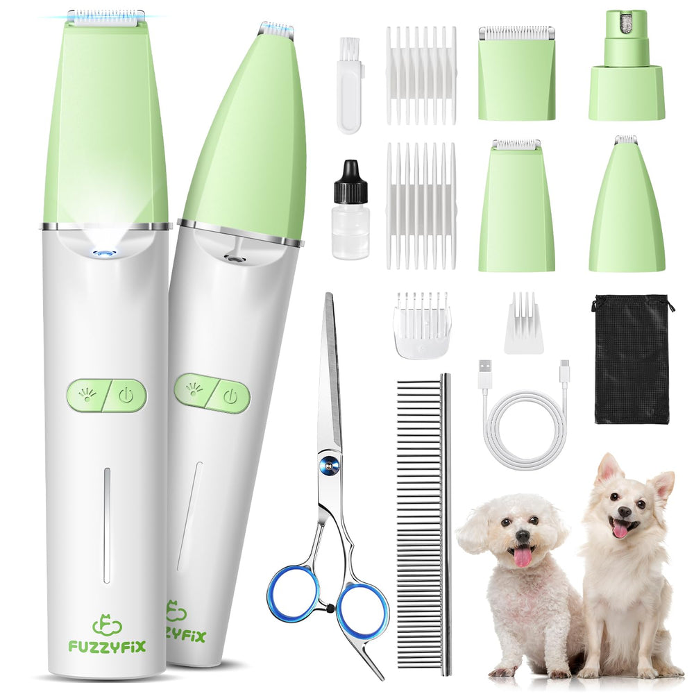 FuzzyFix 4-in-1 grooming kit LED light enables precise trimming in dark areas