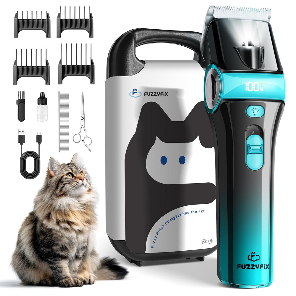 FuzzyFix cat clippers-usb-cable-grooming-oil keeps tools ready for home sessions