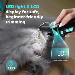 FuzzyFix cat clippers-wireless-display shows battery status for uninterrupted grooming