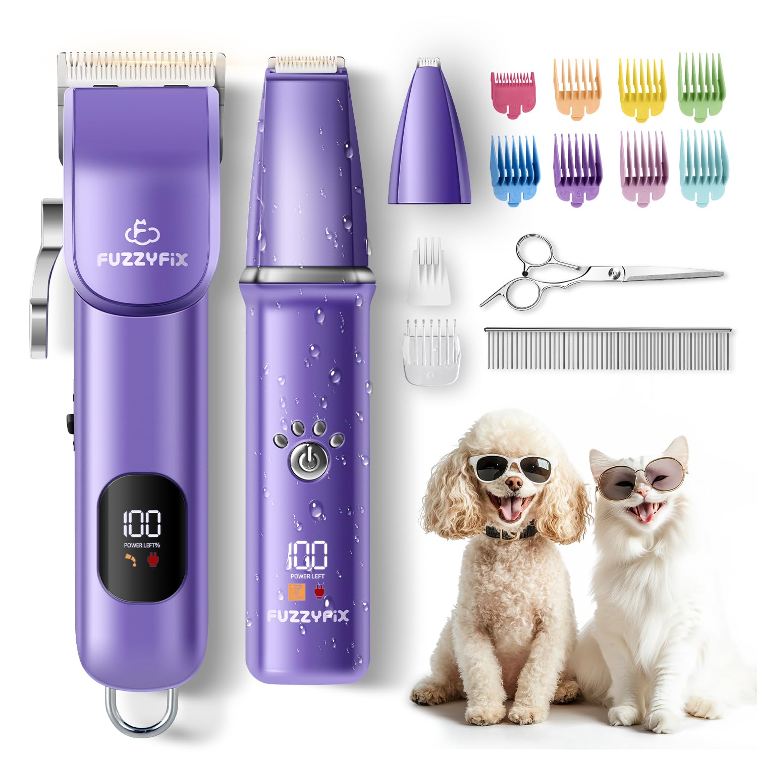 FuzzyFix complete grooming kit with scissors, oil, and tools