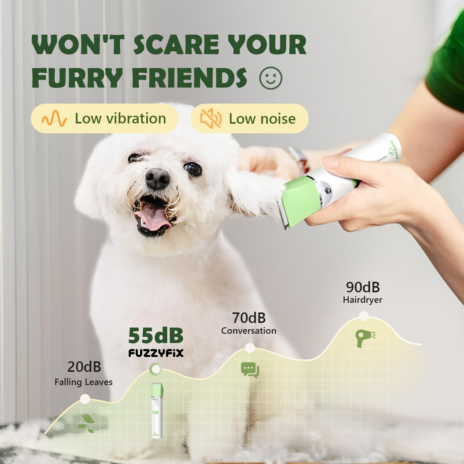 FuzzyFix cordless pet clippers nail grinder offers flexible grooming anywhere