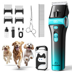 FuzzyFix dog clippers with 5in1 blade for precise home trimming.