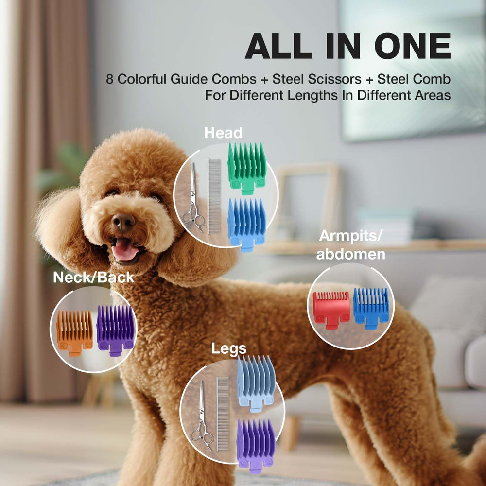 FuzzyFix dog clippers contents pack includes essentials for grooming at home.