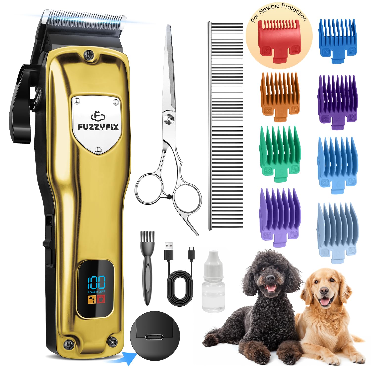 FuzzyFix dog clippers in use deliver calm grooming with low-noise performance.