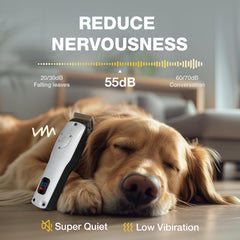 FuzzyFix dog clippers LCD display shows battery status for timely charging.