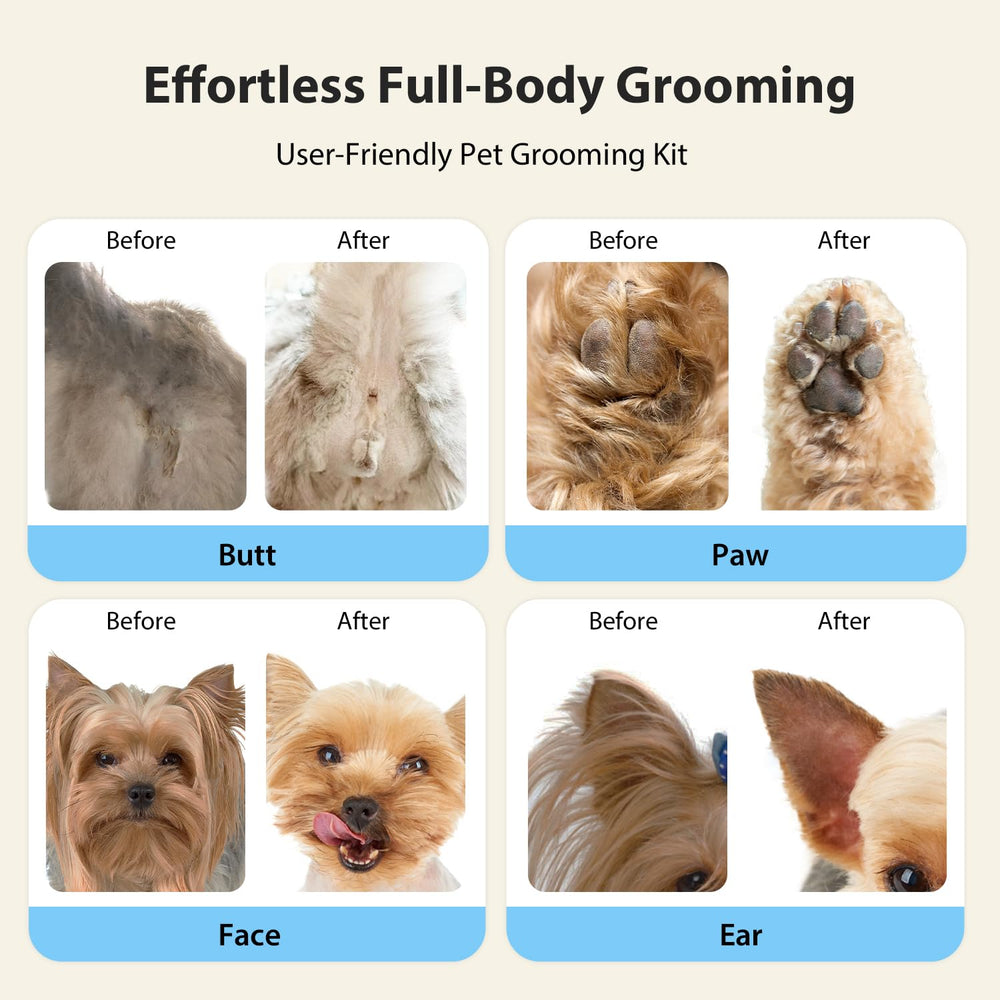 Low-noise motor photo promises calmer grooming sessions for pets.