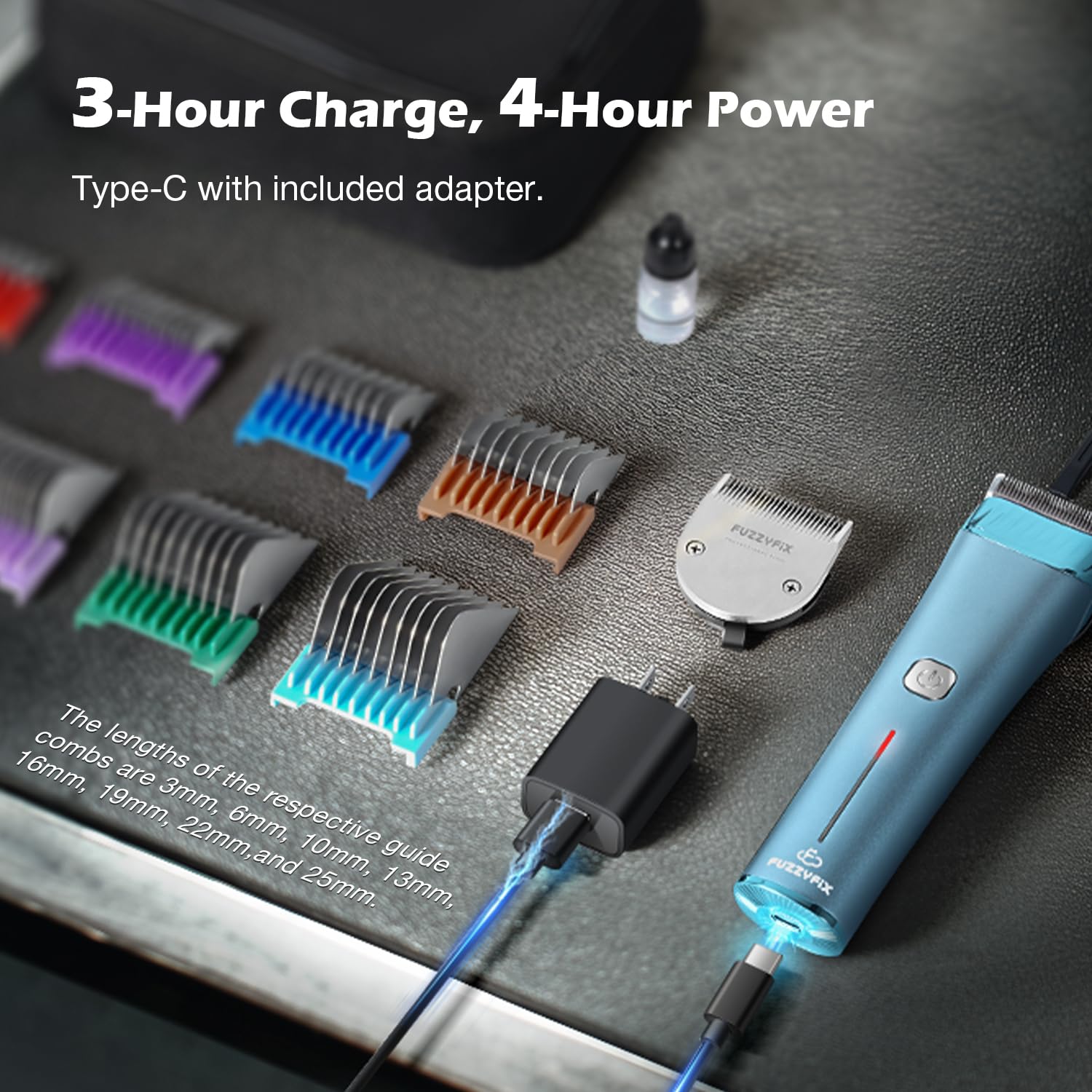 FuzzyFix ergonomic metal grip enhances comfort during long grooming sessions.