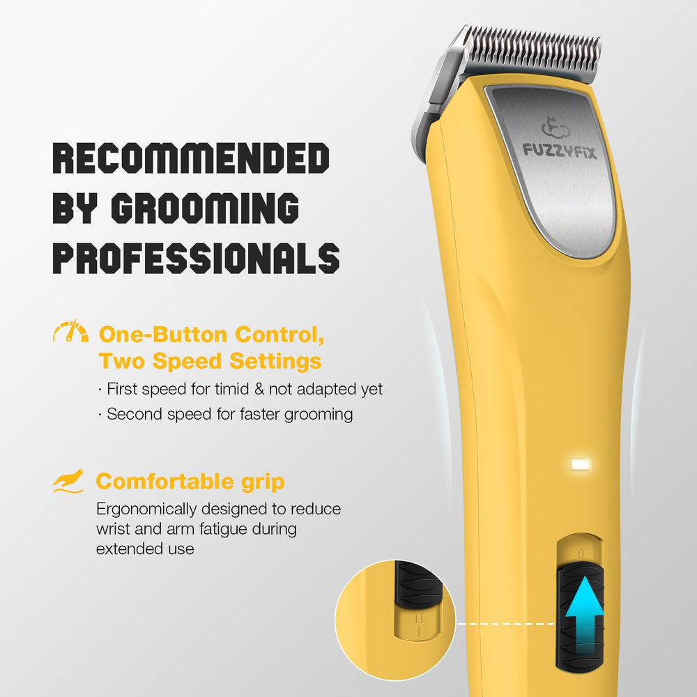 FuzzyFix long-life battery delivers up to four hours of cordless grooming