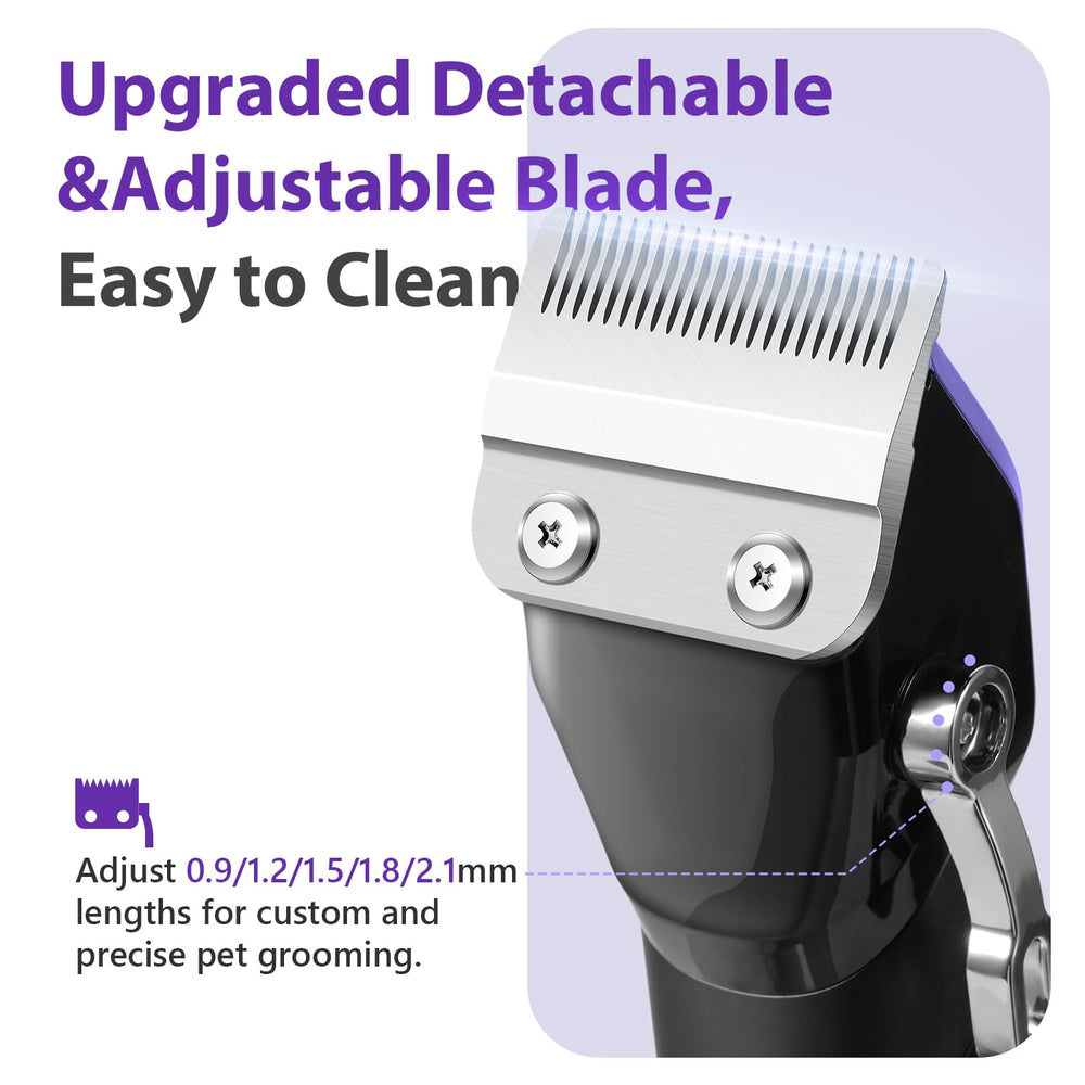 FuzzyFix low-noise motor keeps dogs calm during grooming sessions