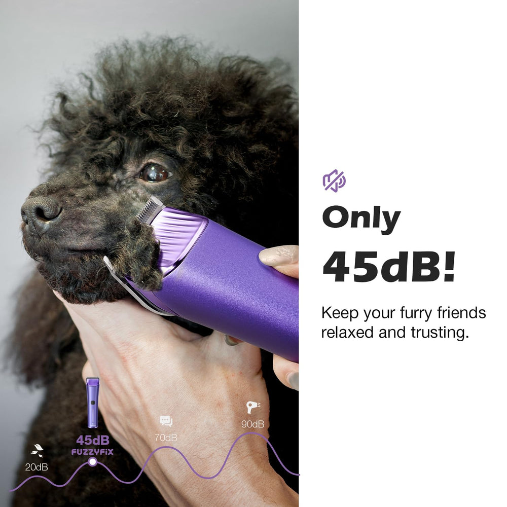 FuzzyFix Nova guide combs provide precise trimming options.