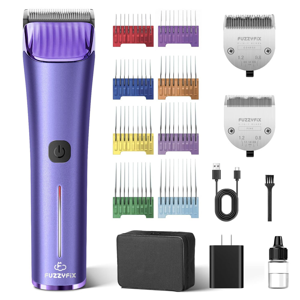 FuzzyFix Nova in-use scene shows pets and groomer achieving calm, professional results.