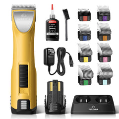 FuzzyFix professional dog clippers with charging stand enable uninterrupted grooming sessions.