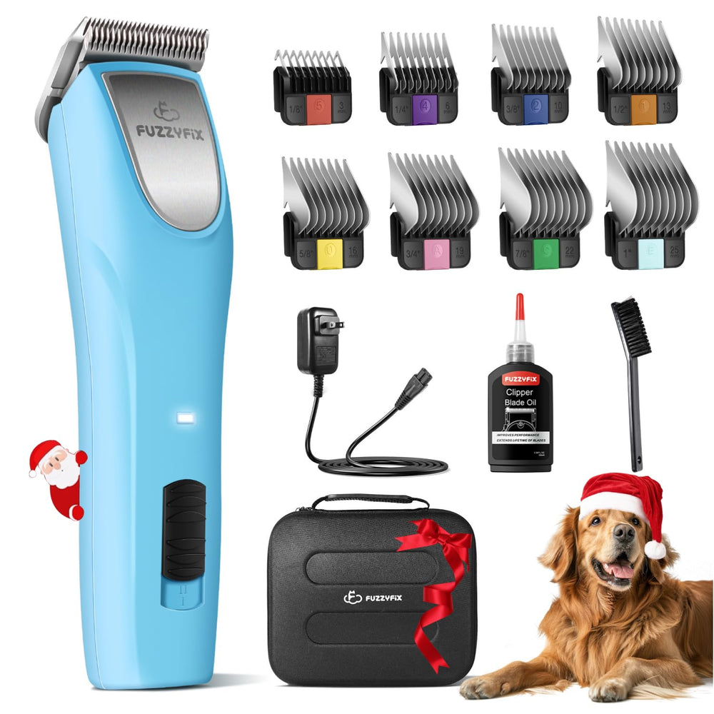 FuzzyFix professional dog clippers kit front view for quiet, efficient grooming