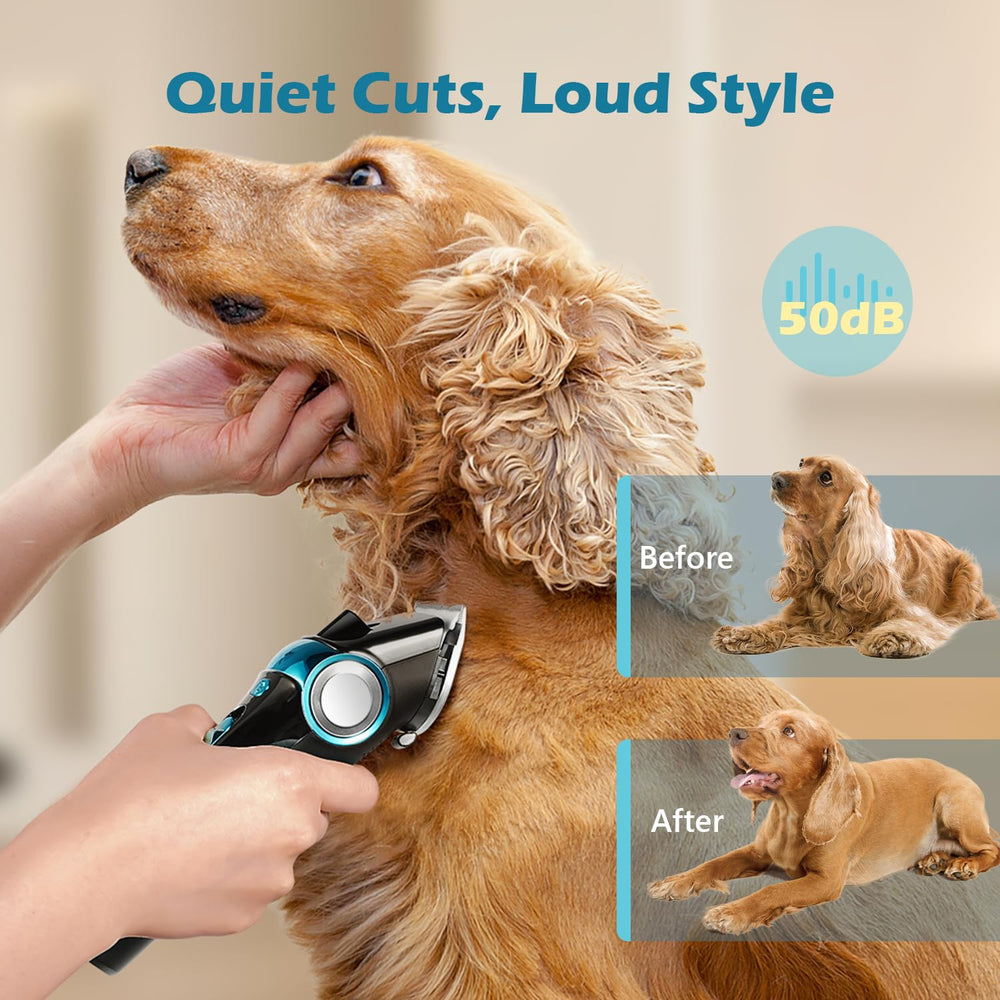 FuzzyFix clippers displaying battery level for uninterrupted grooming.